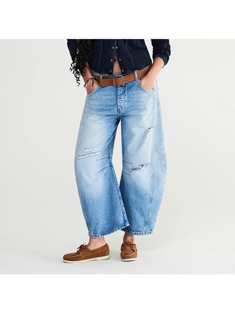 NWT Free People Good Luck Barrel Jeans 27
